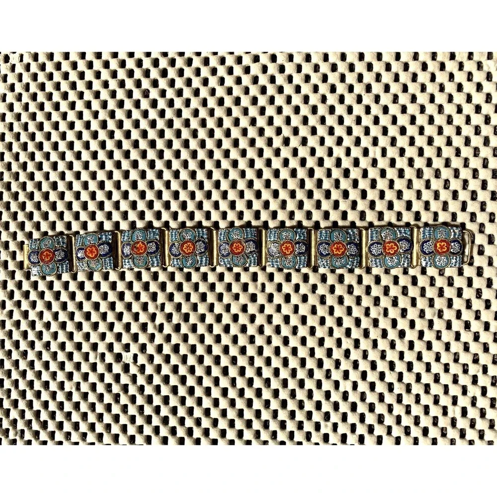 Vintage Antique Italian Micro Mosaic Bracelet 7.5